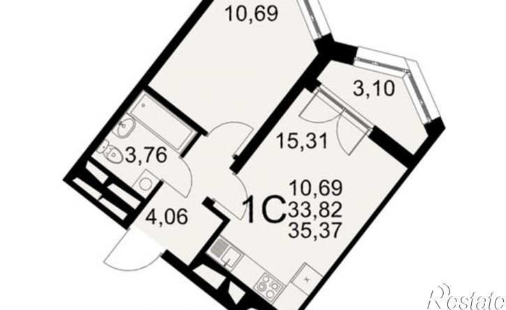 1-комн квартира в новом доме Северный пер, 1а,  д. 1а
