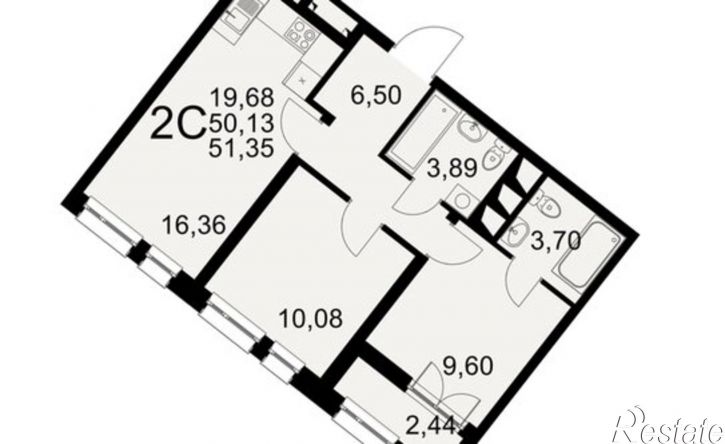 2-комн квартира в новом доме Северный пер, 1а,  д. 1а