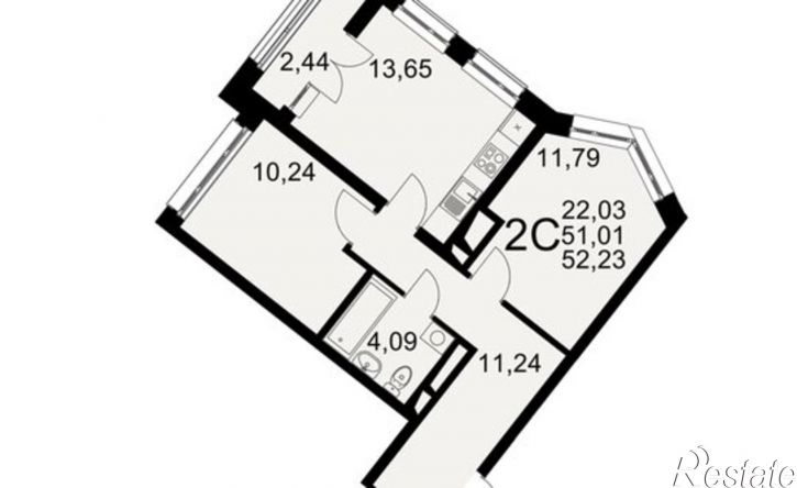 2-комн квартира в новом доме Северный пер, 1а,  д. 1а