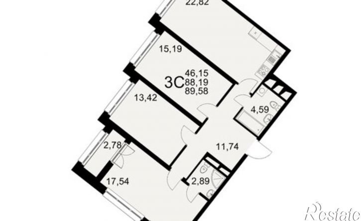 3-комн квартира в новом доме Северный пер, 1а,  д. 1а