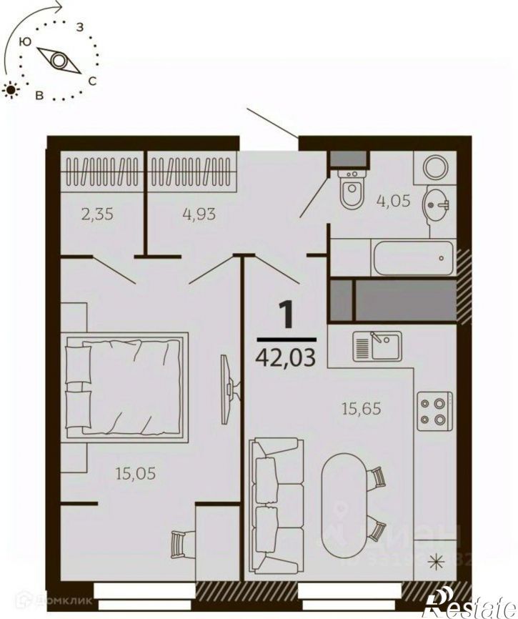 1-комн квартира в новом доме Затинная улица, 3,  д. 3
