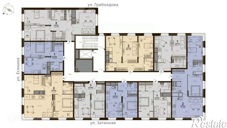 1-комн квартира в новом доме Затинная улица, 3,  д. 3