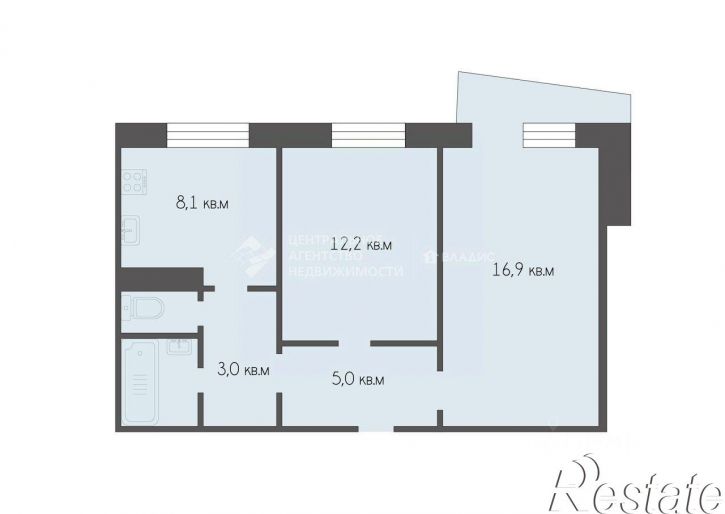 2-комн квартира улица Сельских Строителей, 3Е,  д. 3Е