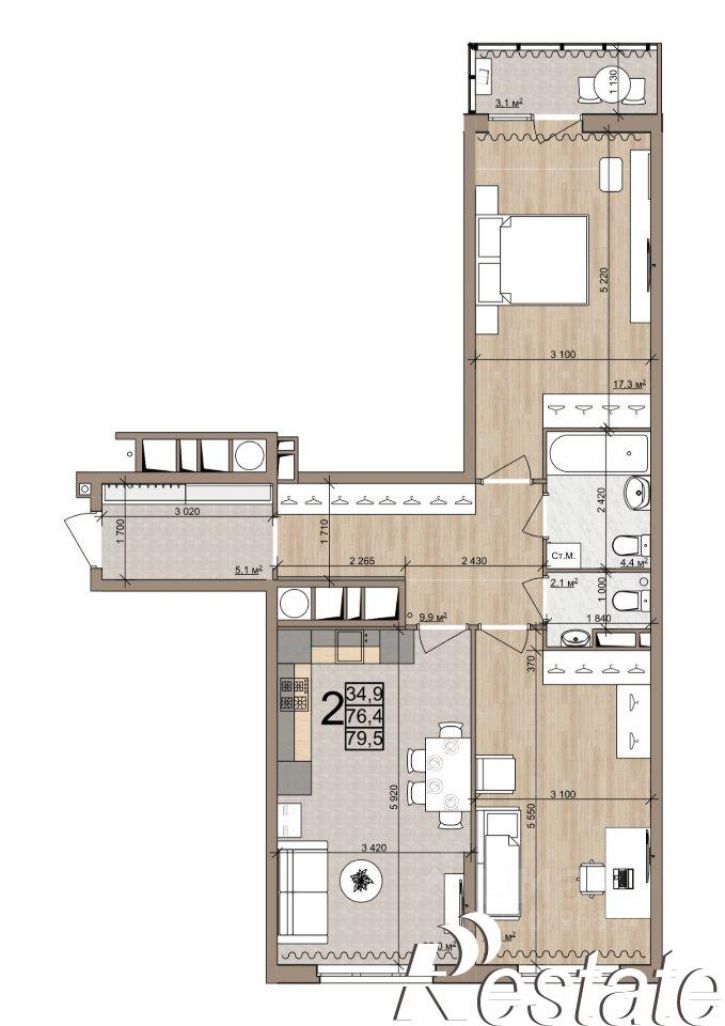 2-комн квартира в новом доме Быстрецкая улица, 18 к4,  д. 18 к4